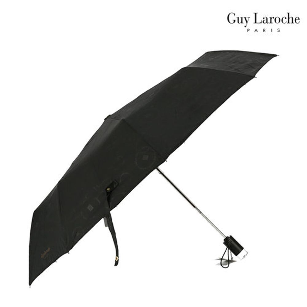 Guy Laroche 3-Fold Fully Automatic Umbrella | One-Push Open & Close | Windproof FRP Frame | 210T High-Density Fabric | Black & Navy